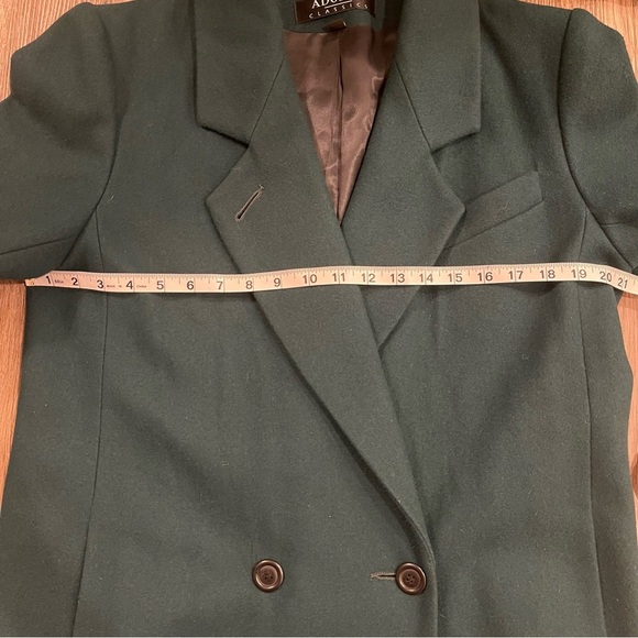 Vtg Adolfo Classics Coat Women’s 8 Long Forest Green Jacket Old Money Menswear - Picture 7 of 11